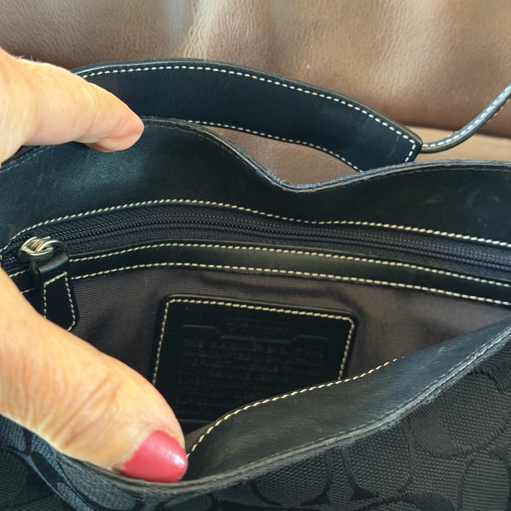 Vintage Y2K Authentic Coach Rare Black Signature Hamptons Hobo Bag EUC - Picture 8 of 11